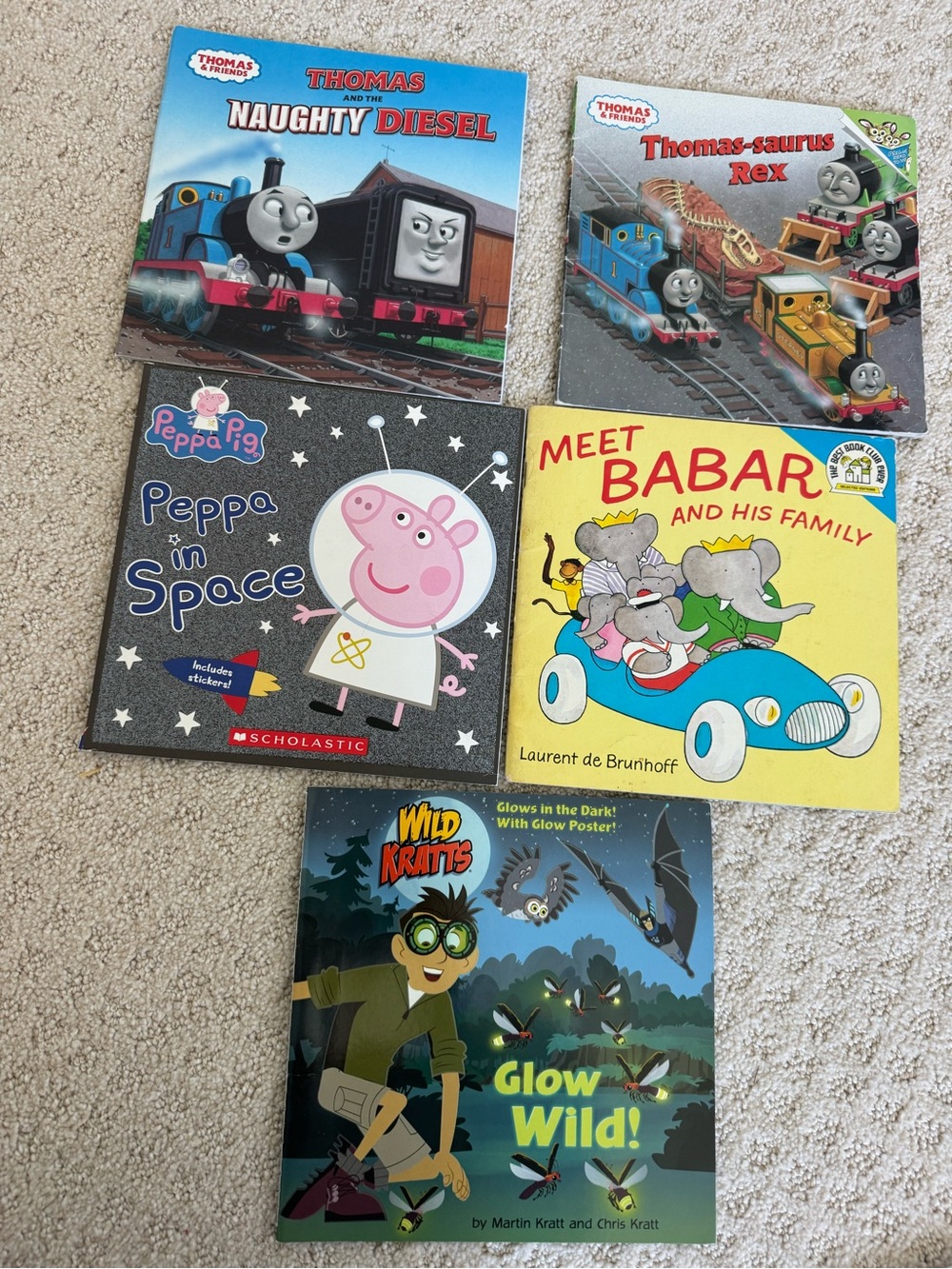 Children’s Books Bundle of 5 Wild Kratts Thomas the Train Peppa Pig All Like New